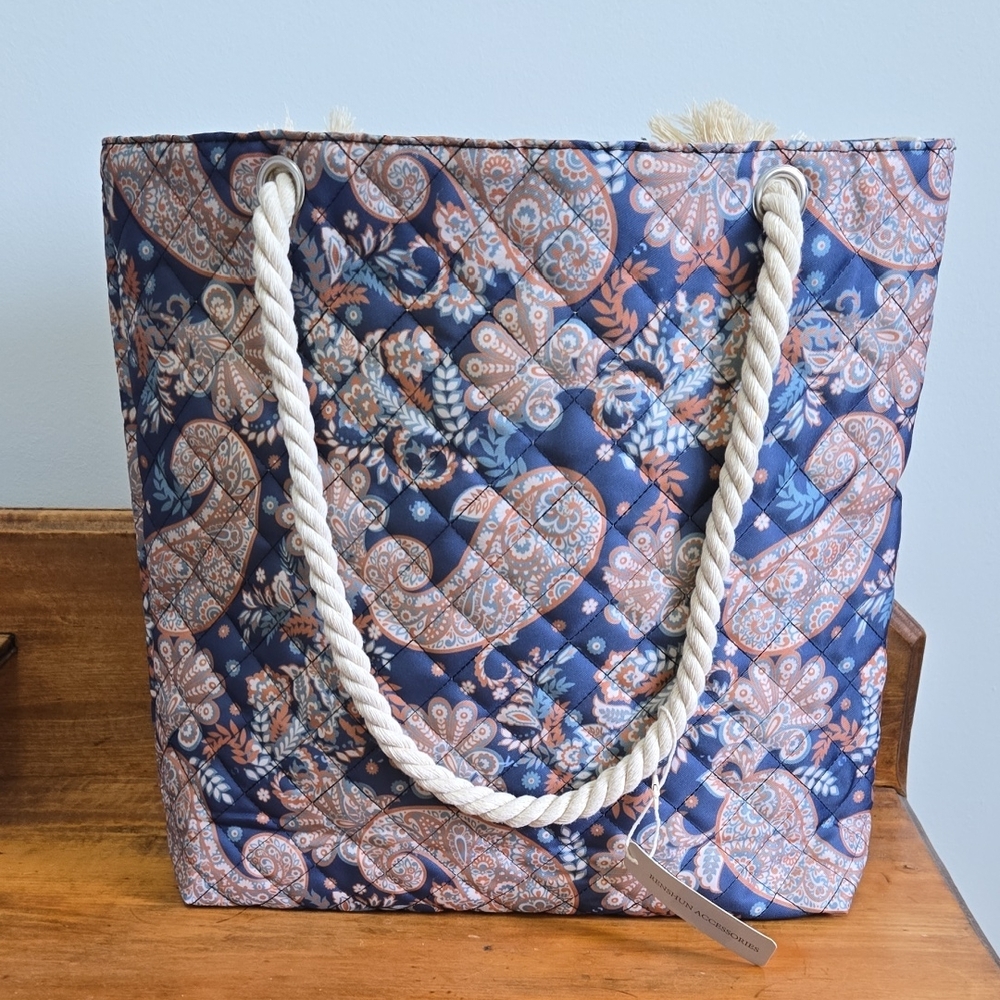 NWT Renshun Zippered Tote Rope Handles